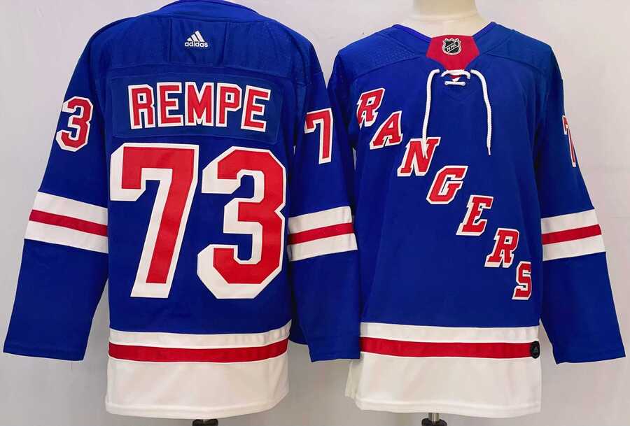 Men%27s New York Rangers #73 Matt Rempe Royal Stitched Jersey